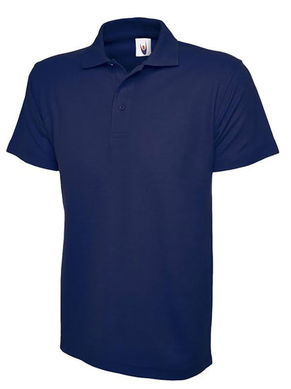 Uneek Clothing UC105 200GSM Active Poloshirt in french navy with short sleeves, collar and three button plackett.