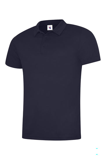 Uneek Clothing UC125 Mens Ultra Cool Poloshirt in navy with short sleeves, collar and three button plackett.