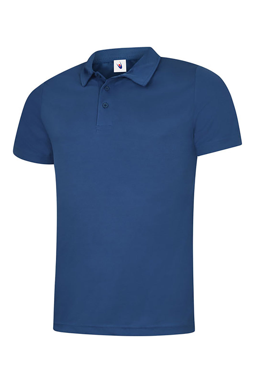 Uneek Clothing UC125 Mens Ultra Cool Poloshirt in royal blue with short sleeves, collar and three button plackett.