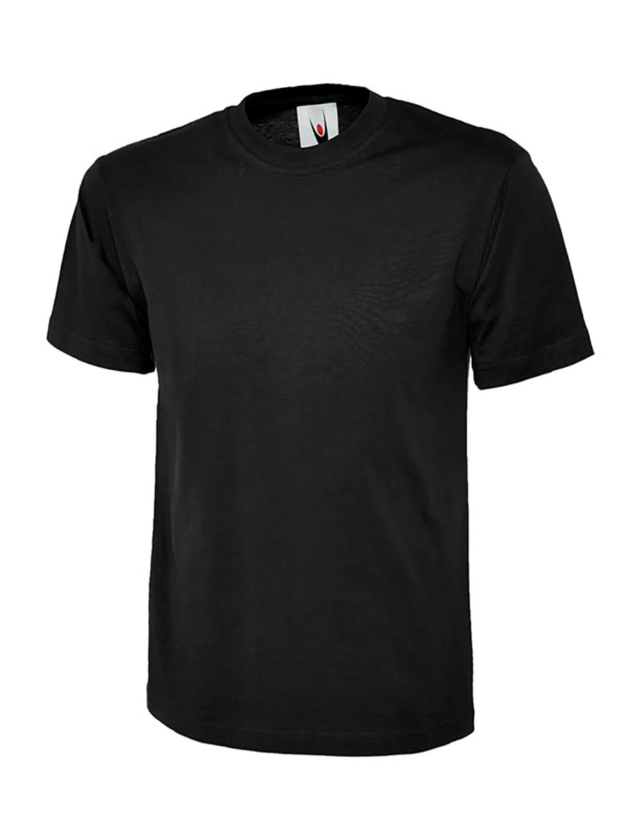 Uneek Clothing UC302- 200 GSM Premium T-shirt with short sleeves and round neck in black.