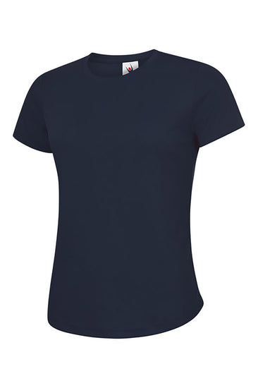 Uneek Clothing UC316 - Ladies 140GSM Ultra Cool T-shirt crew neck short sleeve in navy.