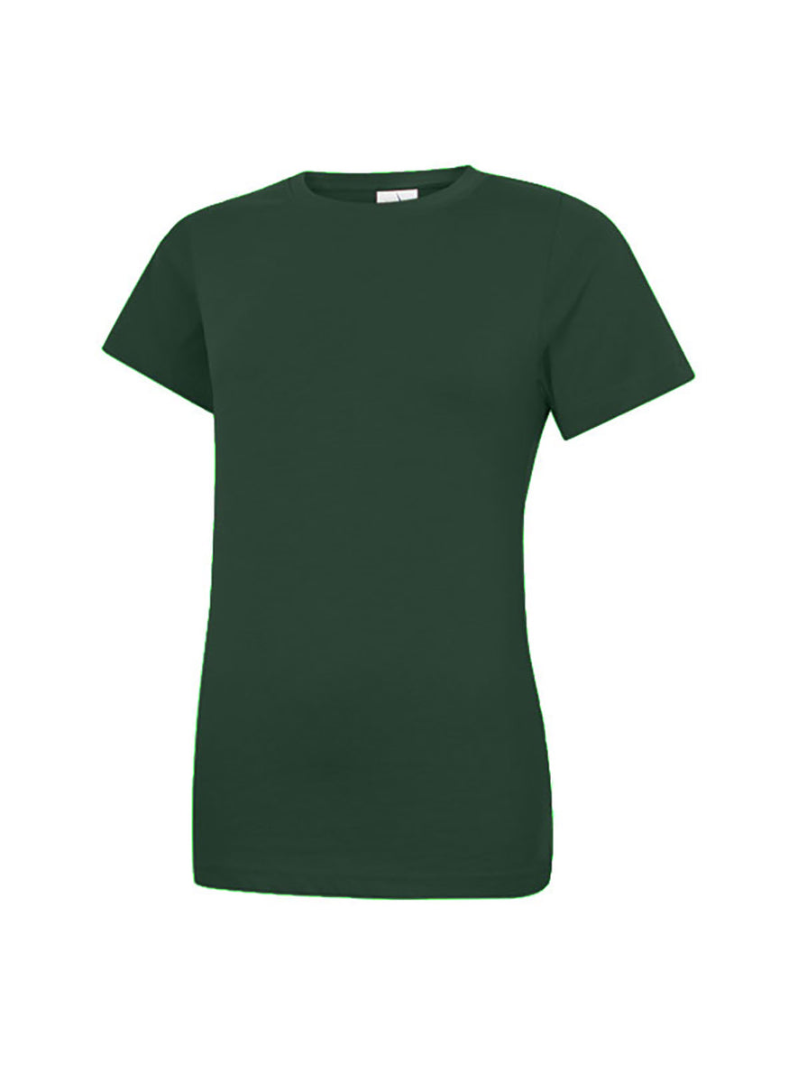 Uneek Clothing UC318 - Ladies Classic Crew Neck T-Shirt short sleeve in bottle green.