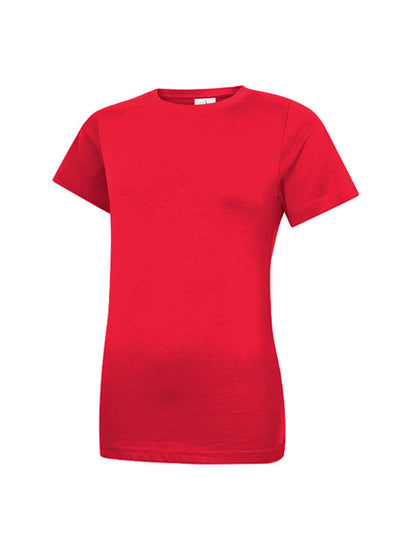 Uneek Clothing UC318 - Ladies Classic Crew Neck T-Shirt short sleeve in red.