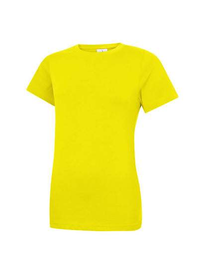 Uneek Clothing UC318 - Ladies Classic Crew Neck T-Shirt short sleeve in yellow.