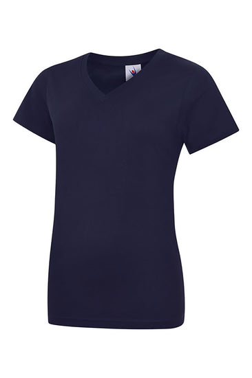 Uneek Clothing UC319 - Ladies Classic V Neck T Shirt short sleeve in navy.
