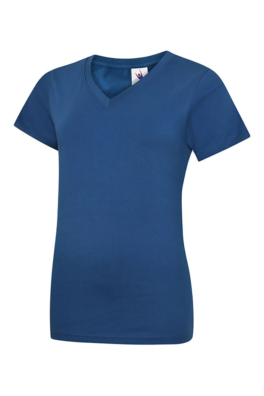 Uneek Clothing UC319 - Ladies Classic V Neck T Shirt short sleeve in royal blue.