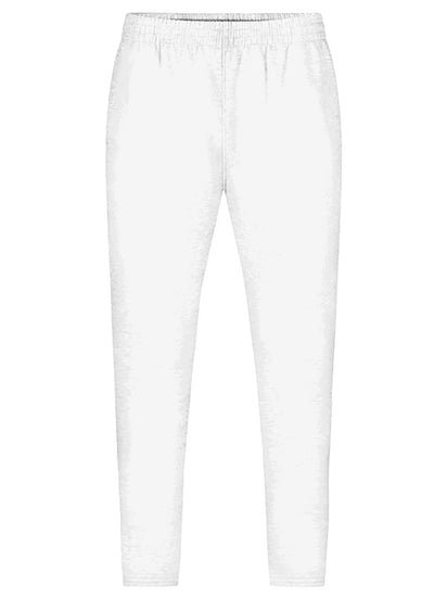 Uneek Clothing UX9 The UX Jogging Pants in white with elasticated waist and ankles.
