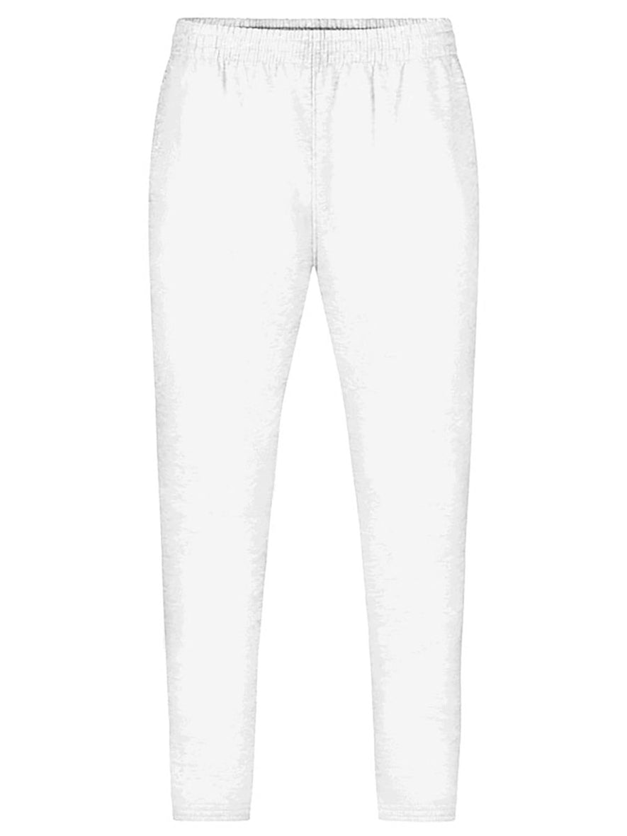 Uneek Clothing UX9 The UX Jogging Pants in white with elasticated waist and ankles.