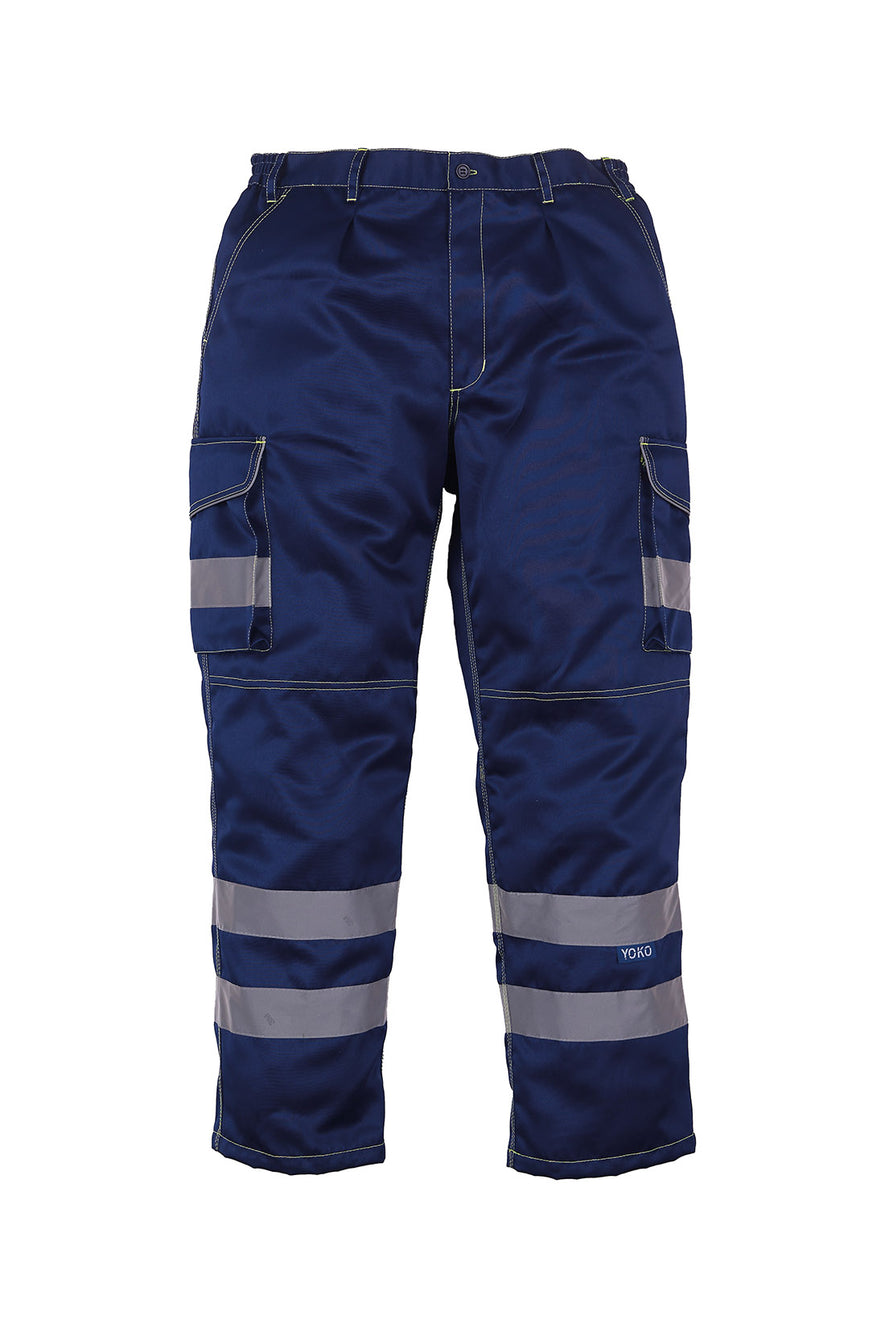 Hi-vis polycotton cargo trousers with kneepad pockets (HV018T/3M)