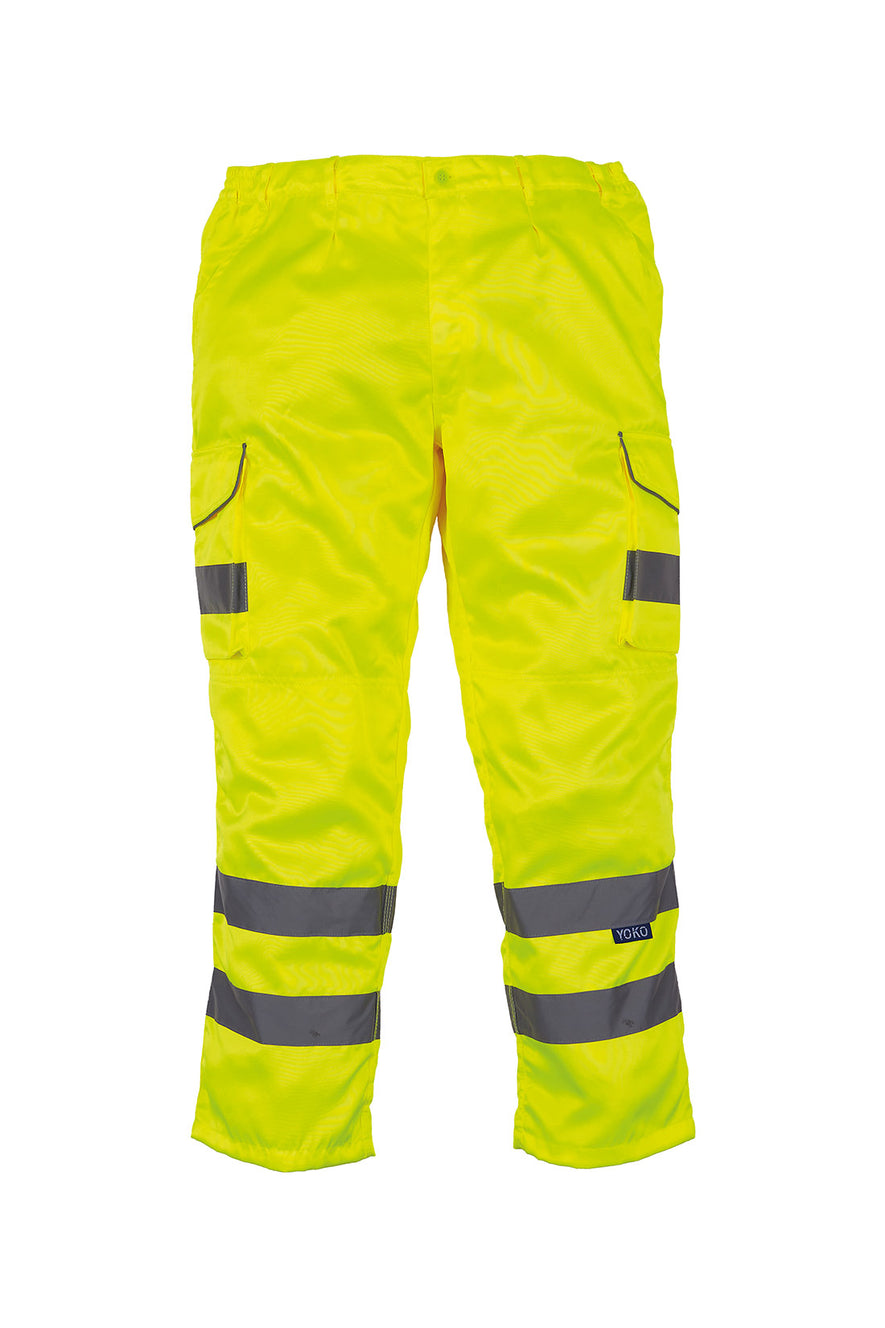 Hi-vis polycotton cargo trousers with kneepad pockets (HV018T/3M)