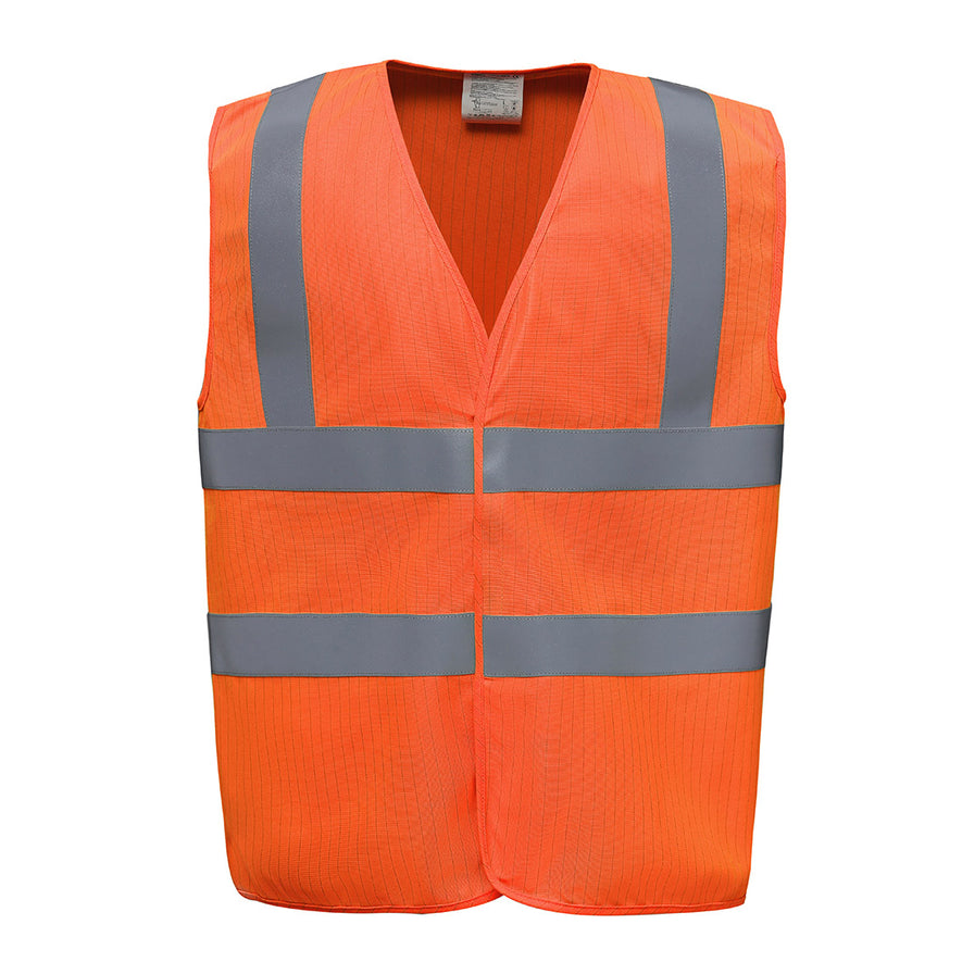 Hi-vis flame-retardant anti-static waistcoat (HVW100ASFR)